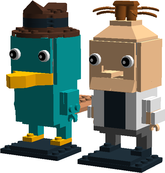 Phineas And Ferb Perry The Platypus Brickheadz - Phineas And Ferb (1126x576), Png Download