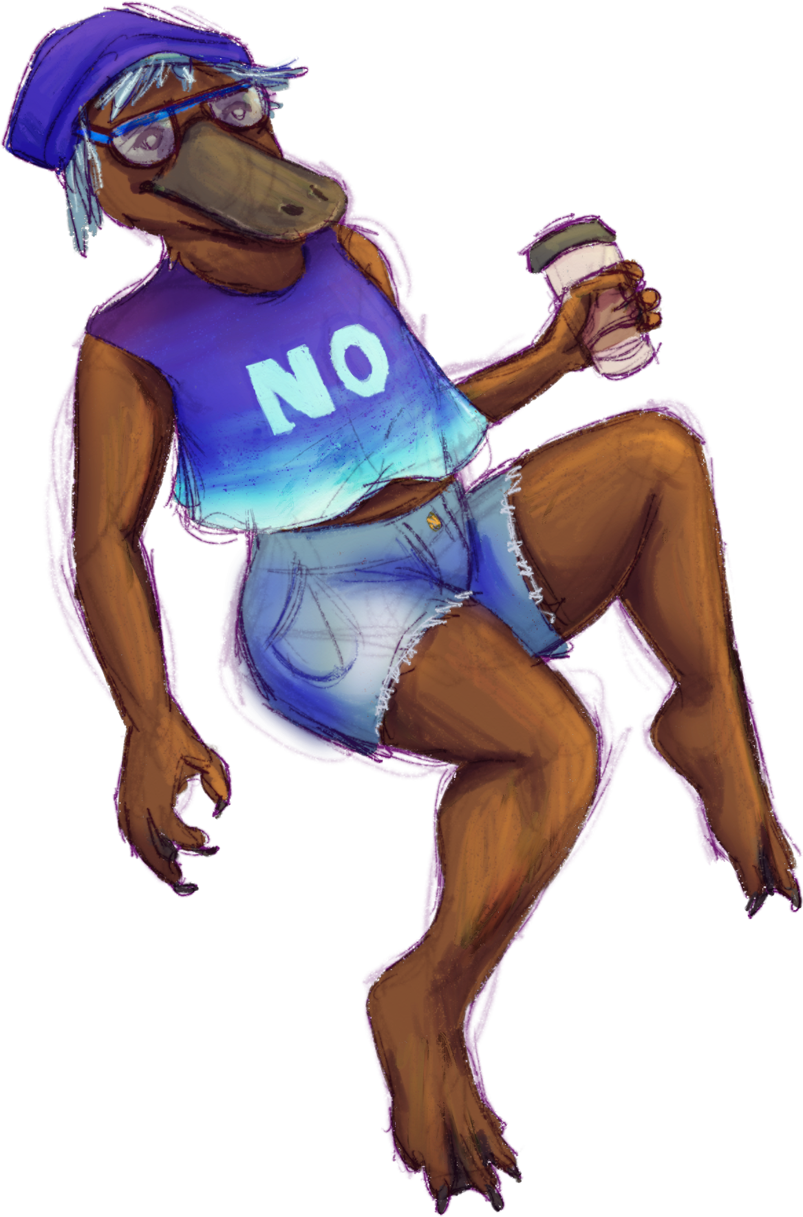 Hipster Platypus - Platypus (1167x1769), Png Download