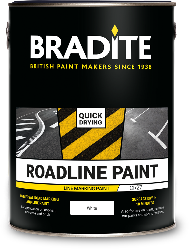 A Quick Drying, Universal Road Marking And Line Paint - Bradite 5lt Roadline Paint White (1000x1000), Png Download