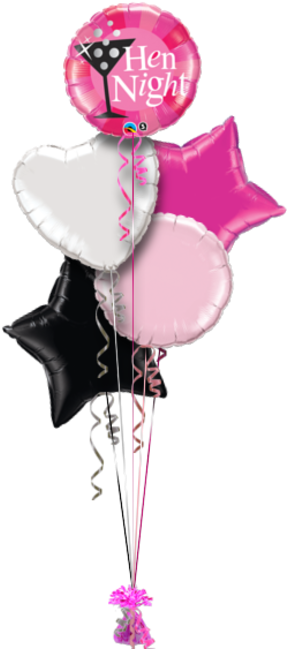 Hen Party Balloons - 18" Hen Night Pink Foil Balloon (286x686), Png Download