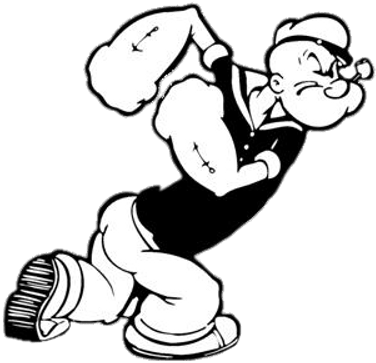 Popeye Black And White - Popeye The Sailor Man (400x400), Png Download