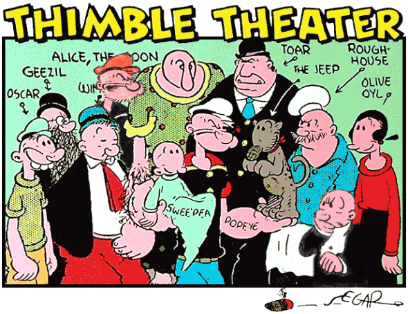 Popeye Characters (590x454), Png Download