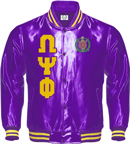 Omega Psi Phi Satin Baseball Bomber Jacket - Omega Psi Phi Bomber Jacket (558x558), Png Download