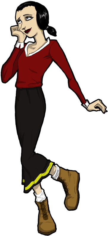 Popeye The Sailor Man And Olive Oil Kissing Download - Oliveoyl (400x817), Png Download