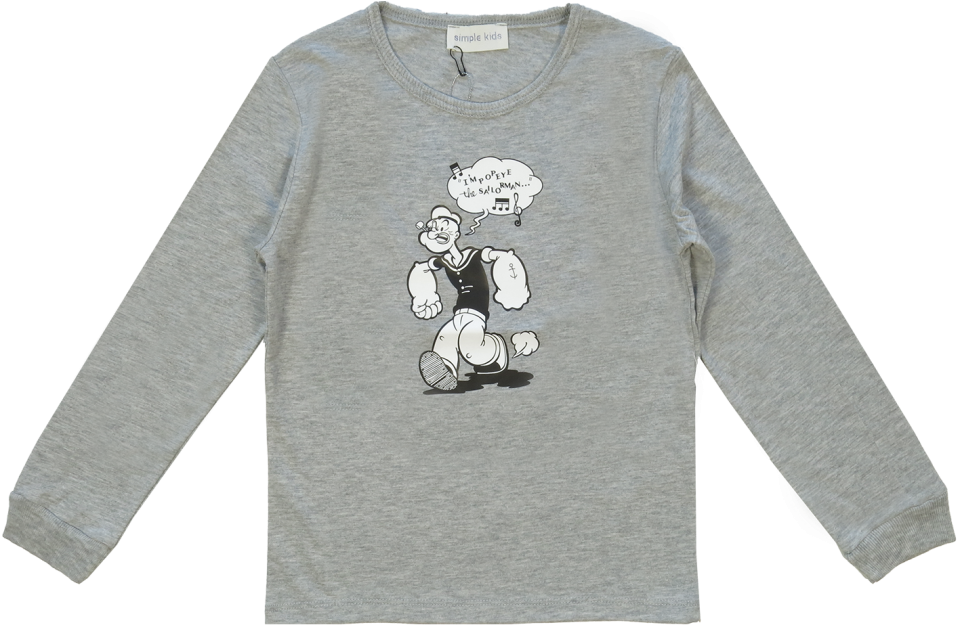 Simple Kids Popeye T-shirt Ls - Long-sleeved T-shirt (960x720), Png Download