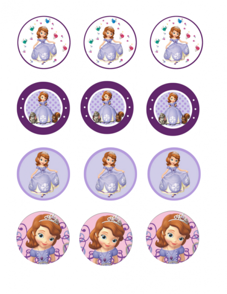 Princess Sofia Cupcake Toppers - Delightfullysassi Sofia The First Tutu, Personalized (600x600), Png Download