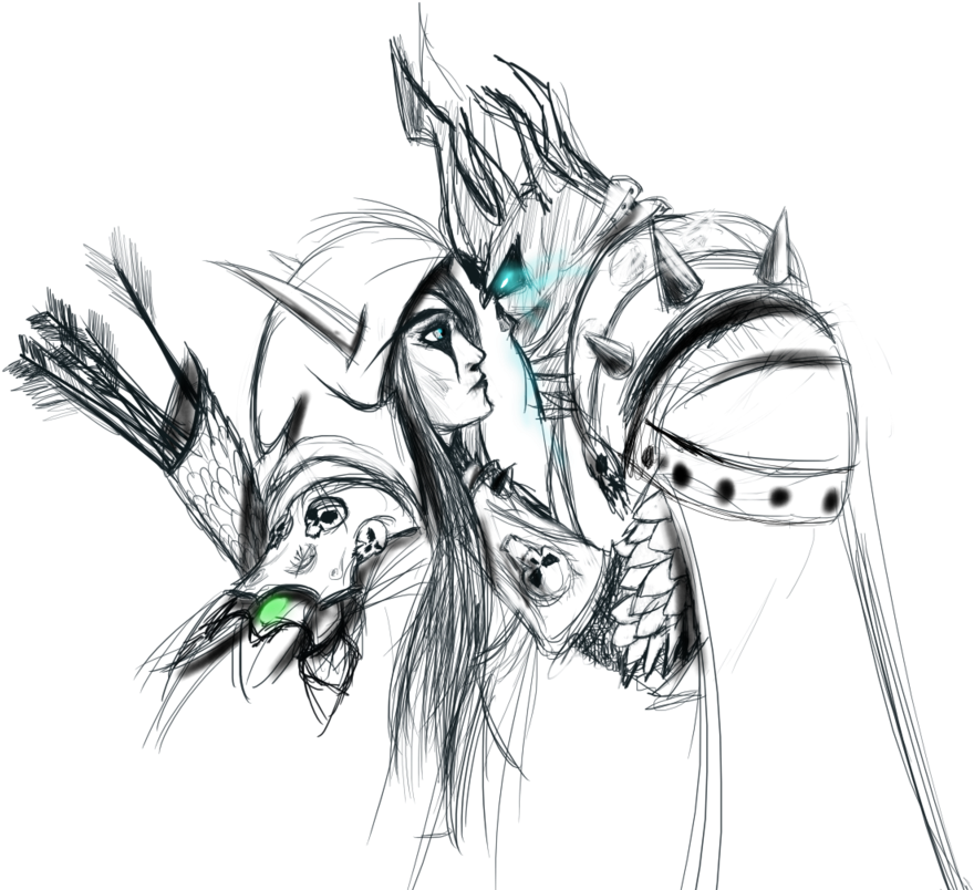 Arthas And By Spacehunt On Deviantart - Warcraft Sylvanas And Arthas (958x833), Png Download