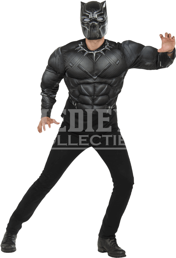 Adult Deluxe Black Panther Costume Top And Mask - Black Panther Halloween Costume Women (850x850), Png Download