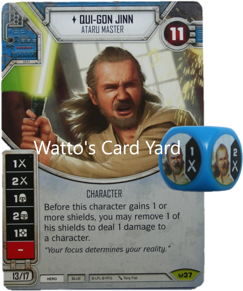 Qui-gon Jinn, Jedi Master - Star Wars Destiny: Rey: Finding The Ways - Two-player (806x1000), Png Download