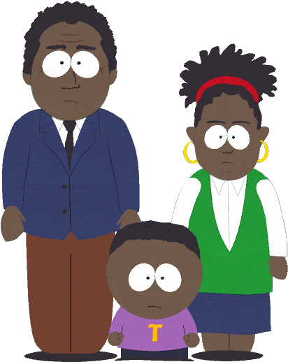 Black-family - South Park Black Family (416x526), Png Download