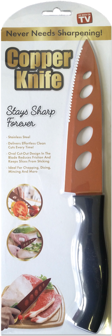 Copper Knife As Seen On Tv (277x700), Png Download