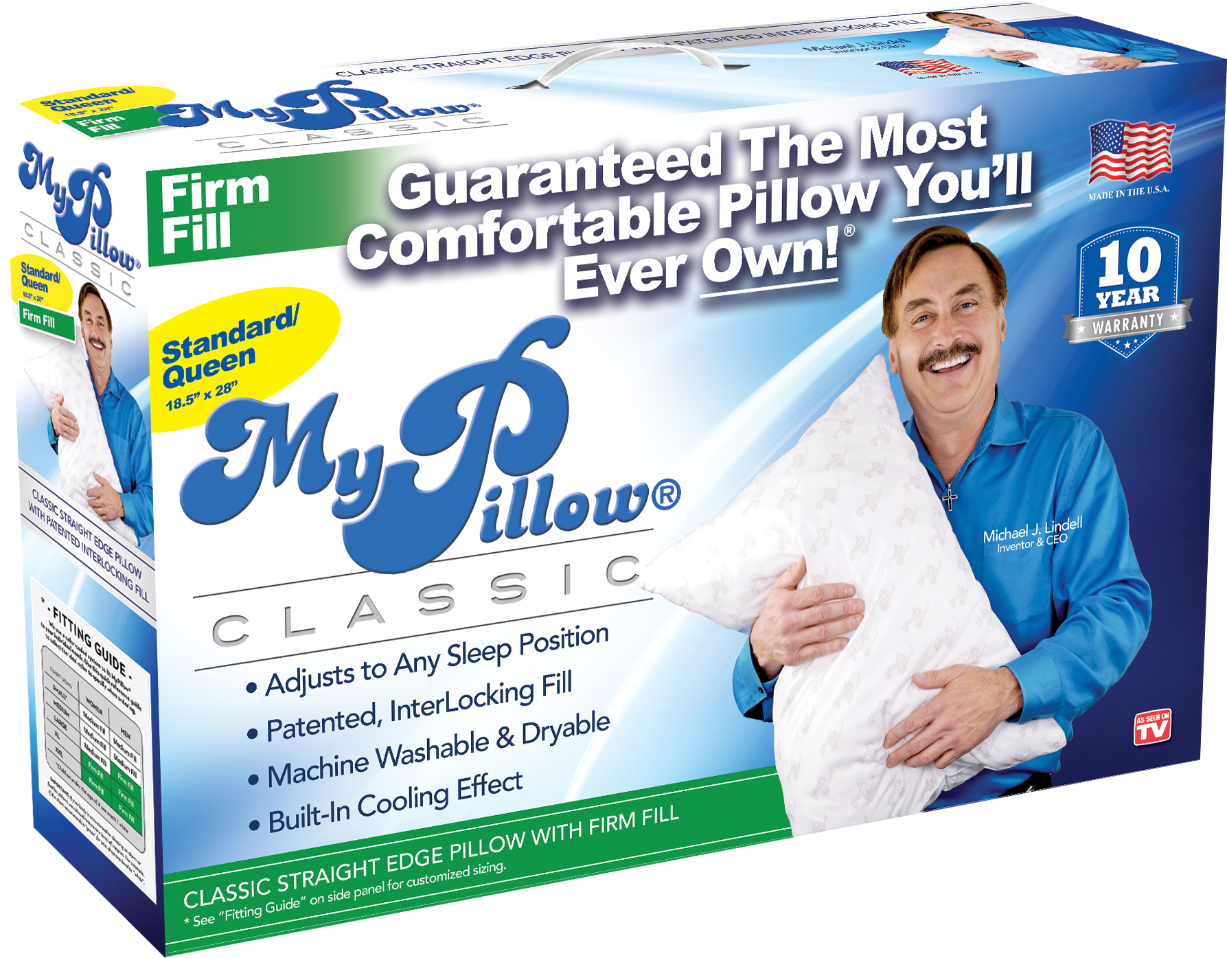 My Pillow Standard Queen Size, Medium Fill As Seen - Mypillow Firm Fill Pillow, Standard/queen (3300x2550), Png Download