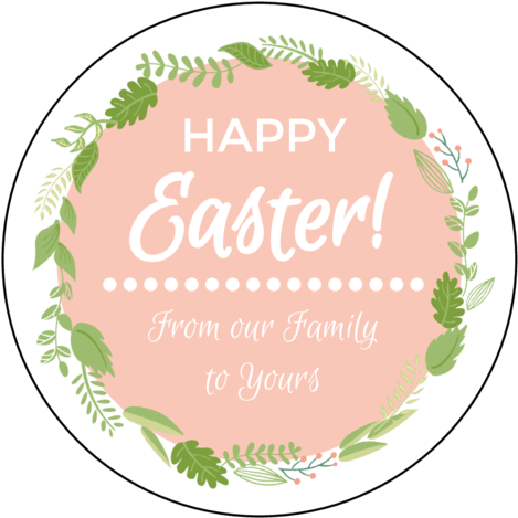 Florid Easter Circle Labels Pre-designed Label Template - Sticker Template (500x500), Png Download