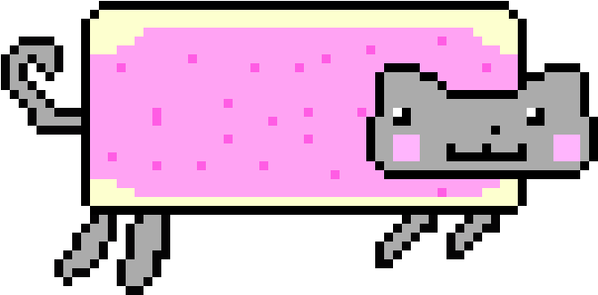 Poptart Cat - Pixel Art Pop Tart Cat (750x470), Png Download