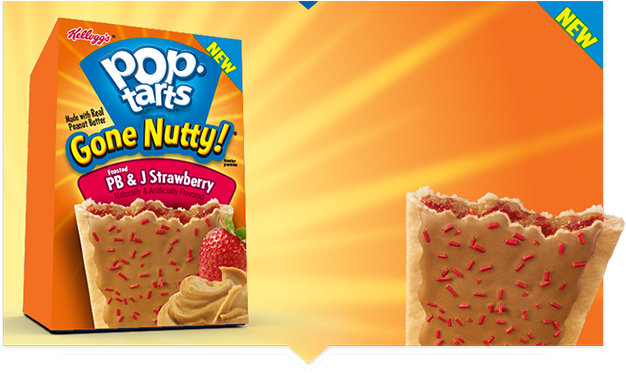 #4 - Poptarts Nutty Frosted Peanut Butter Strawberry (720x376), Png Download