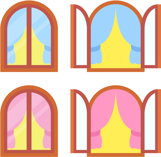 Curtains Window 2 Colors Free Png And Vector (640x640), Png Download