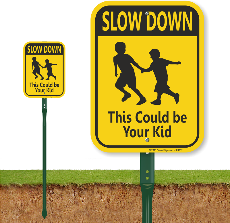 Slow Down Kids Running Lawn Sign - Dont Pick Flowers Signage (800x800), Png Download