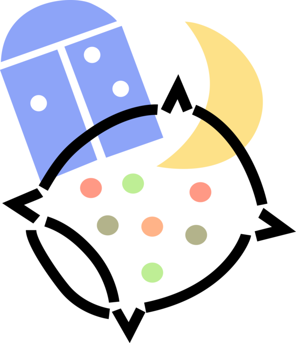 Vector Illustration Of Pillow For Sleeping With Moon - Portable Network Graphics (603x700), Png Download
