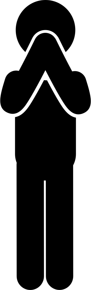 Standing Man In Praying Posture Of Hands In Front His - Prayer Standing (310x980), Png Download