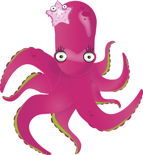 Octopus,pink Octopus,fun Octopus,little Octopus,octopus - Adriana Name Meaning (500x543), Png Download