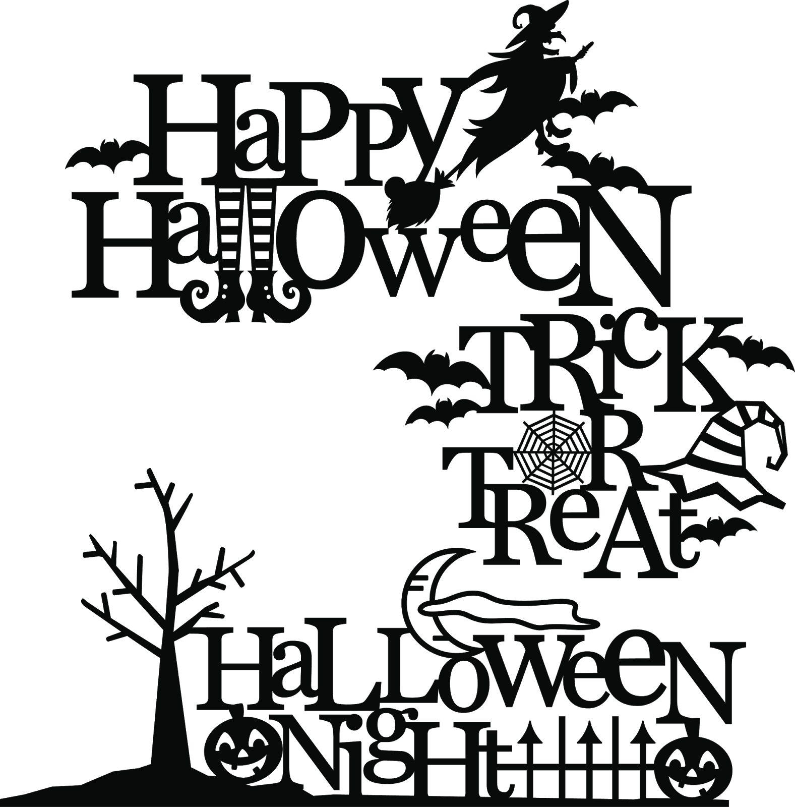 It's Only Free For Today, So Make Sure You Go Grab - Happy Halloween Silhouettes (1577x1600), Png Download