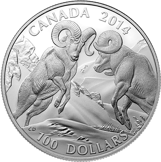 $100 For $100 Bighorn Sheep Fine Silver Coin - Horsemen Of The Apocalypse Coin (570x570), Png Download