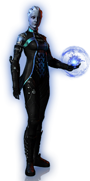 Power Damage 25% - Mass Effect Liara T Soni Render (300x600), Png Download