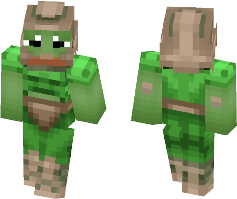 Doom Guy Pepe - Minecraft Skin Joker (584x497), Png Download