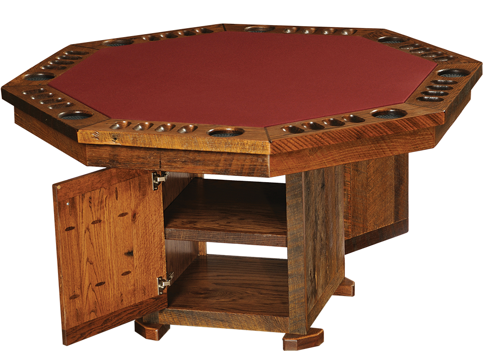 Barnwood Poker Table - Barnwood Poker Table - Fireside Lodge Furniture (1000x1000), Png Download