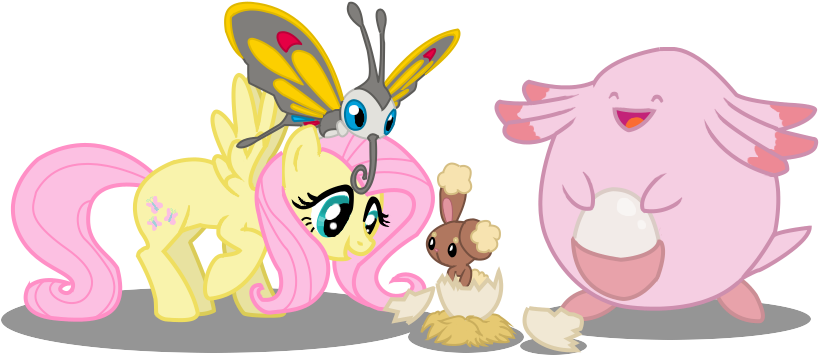 Seaandsunshine, Beautifly, Birth, Buneary, Chansey, - My Little Pony: Friendship Is Magic (821x364), Png Download
