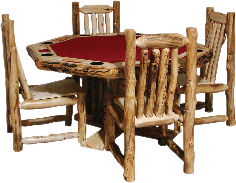 Aspen Log Round Poker Table - Poker Table (800x722), Png Download