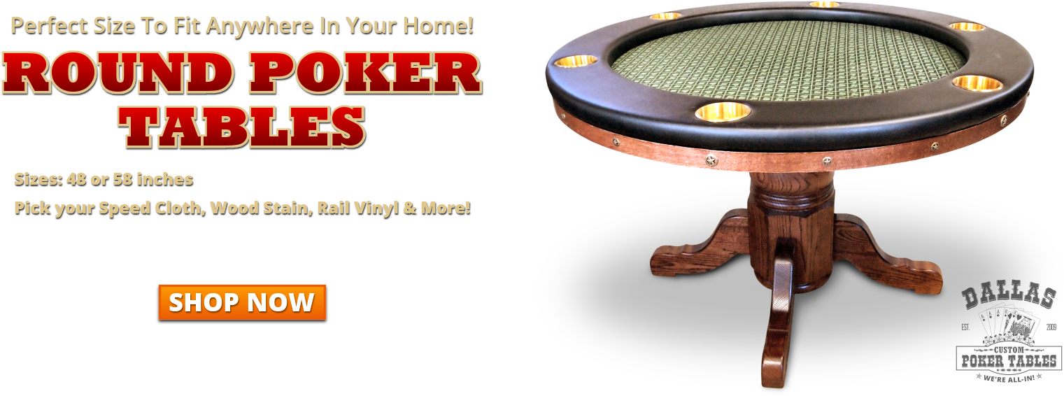 Welcome To Dallas Custom Poker Tables - Poker Table (1600x650), Png Download