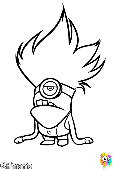 Tambi N Puedes Colorear Al Miniom Malvado - Drawing Of Purple Minion (480x720), Png Download