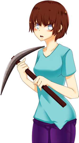 Herobrine Mob Talker By Meteor1422 - Anime Herobrine Girl (349x617), Png Download