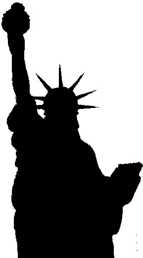 Statue Of Liberty Png Night - Statue Of Liberty Silhouette Png (300x528), Png Download
