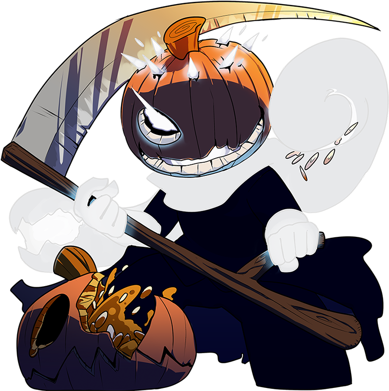Pumpkin Reaper, Strawberry Monk Png Black And White - Pumpkin (780x780), Png Download