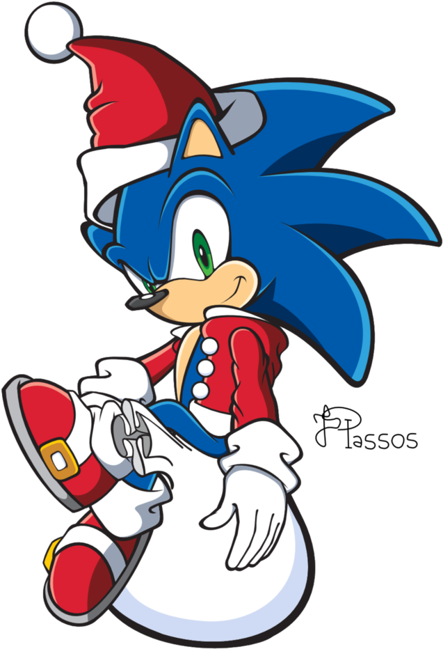 Clip Freeuse Download The Hedgehog Christmas Team Style - Sonic The Hedgehog (729x1097), Png Download