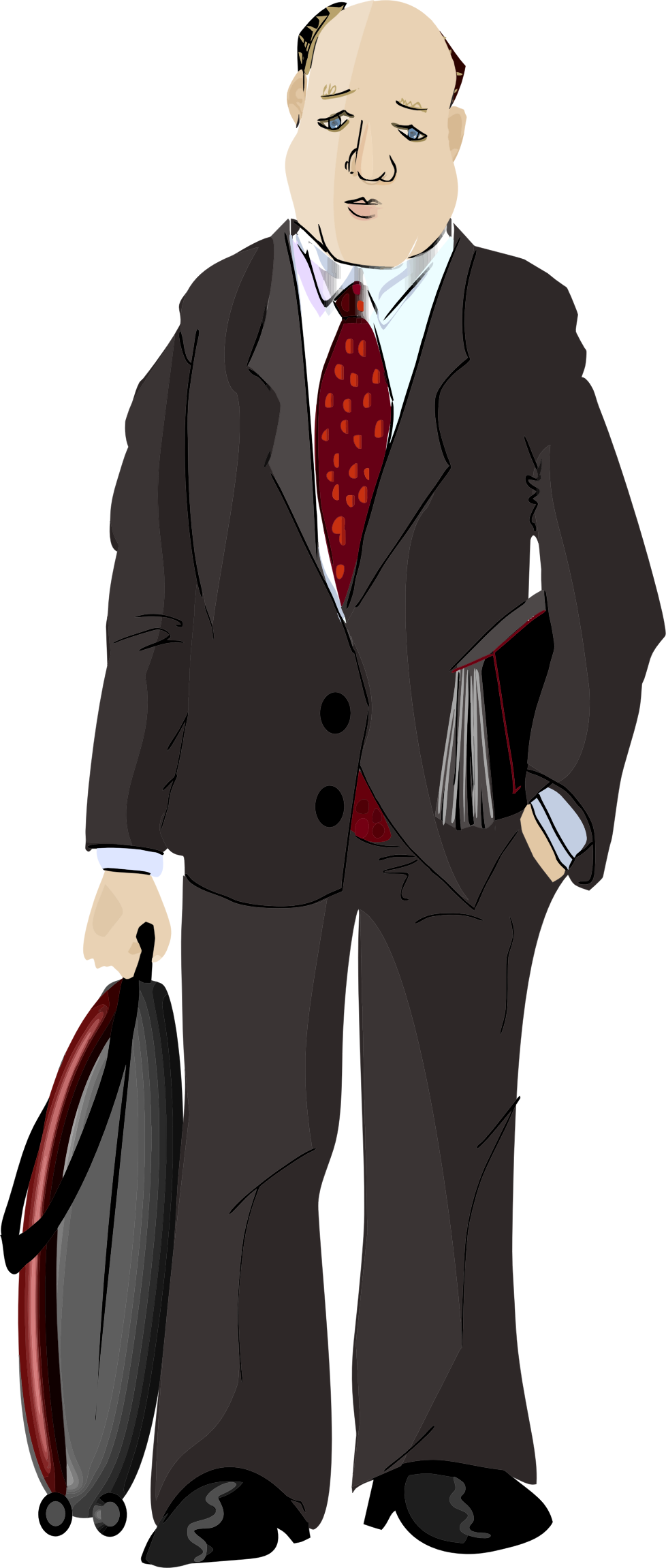 This Free Icons Png Design Of Traveling Businessman (978x2302), Png Download