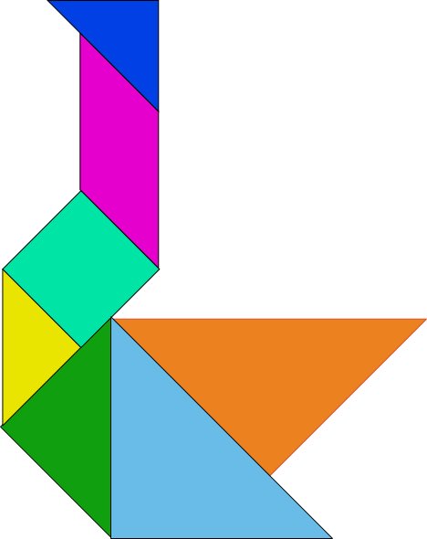 Free Vector Tangram Puzzle Clip Art - Tangram Puzzles Birds (468x590), Png Download