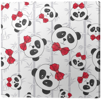 Seamless Pattern With Panda And Bamboo - Panda Cuteness Cartoon Pink (400x400), Png Download