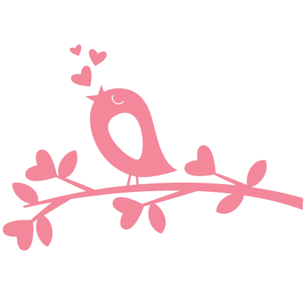 Bird In Love On Branch Scrapbook Titles Svg Cutting - Free Clipart Valentine Bird (432x432), Png Download