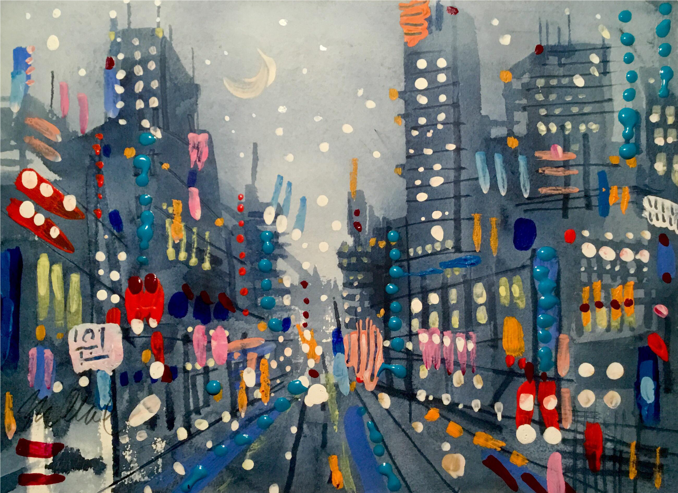 "celebration City" Original Watercolor Painting On - Creative Arts (2891x2102), Png Download