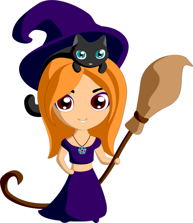 Video Halloween Witch Painting Public Domain - Witch (648x750), Png Download