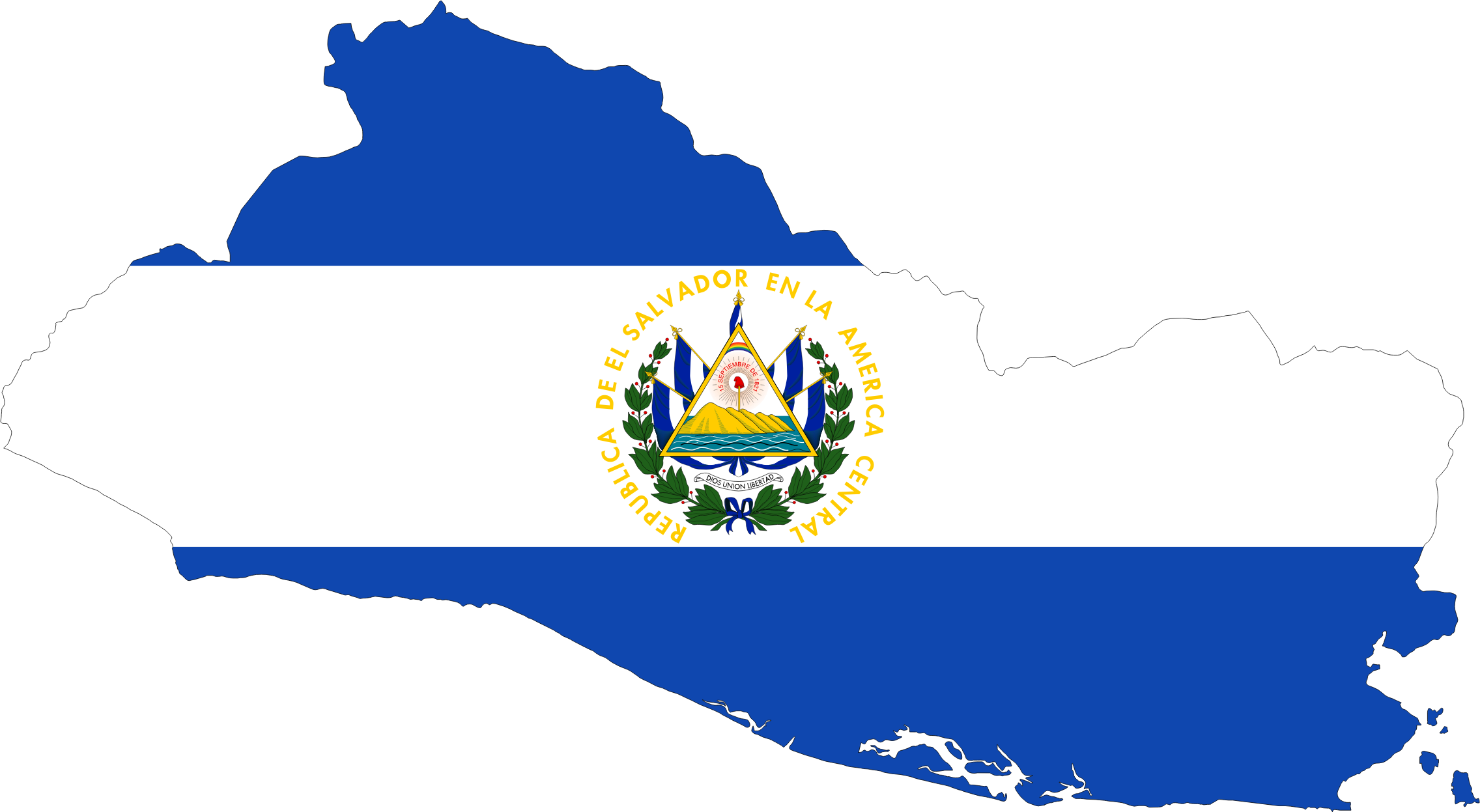 El Salvador Map Flag Icons Png - El Salvador Map Flag (2272x1247), Png Download