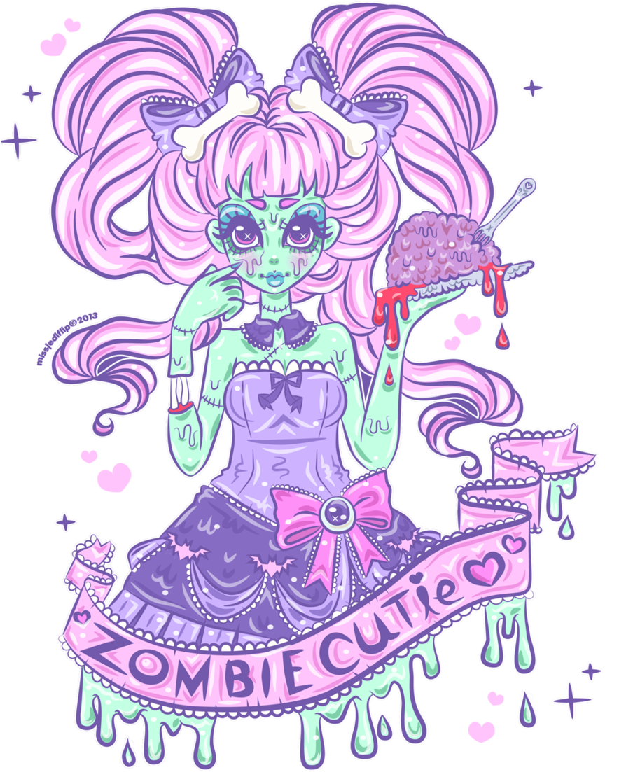 Zombie Cutie By Missjediflip - Zombie Cutie (900x1115), Png Download