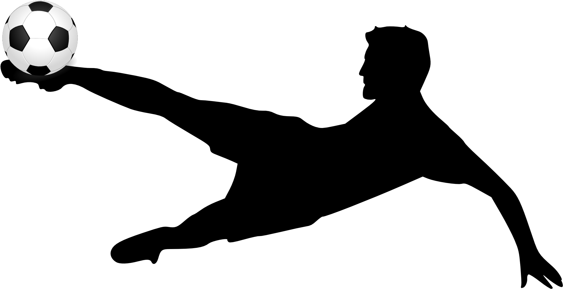 Banner Black And White Library Goal Outline Png Clipartfest - Soccer Clipart (1979x1037), Png Download