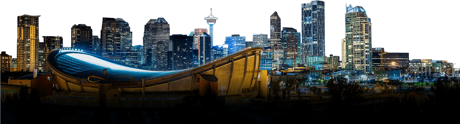 Best Calgary City Skyline Png - Calgary (850x233), Png Download