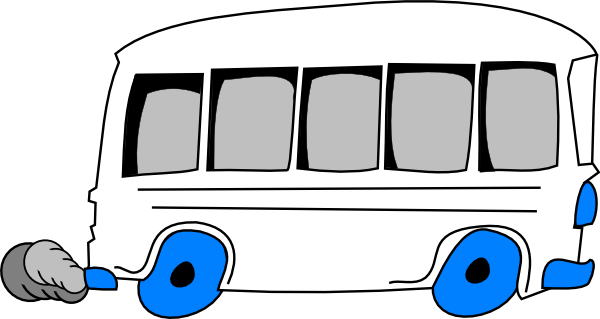 Bus Clipart Black And White - White Bus Clipart (600x319), Png Download