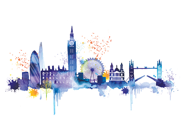 London Skyline Canvas Print - London Skyline Art (600x600), Png Download
