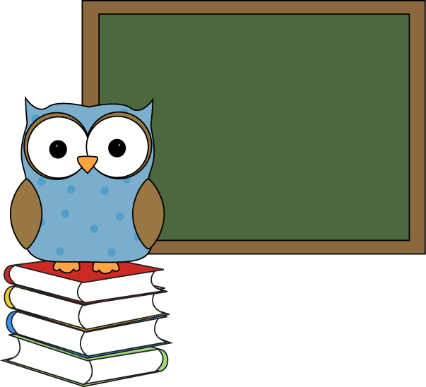 Book Clipart Chalkboard - Owl Teacher Clipart (603x548), Png Download